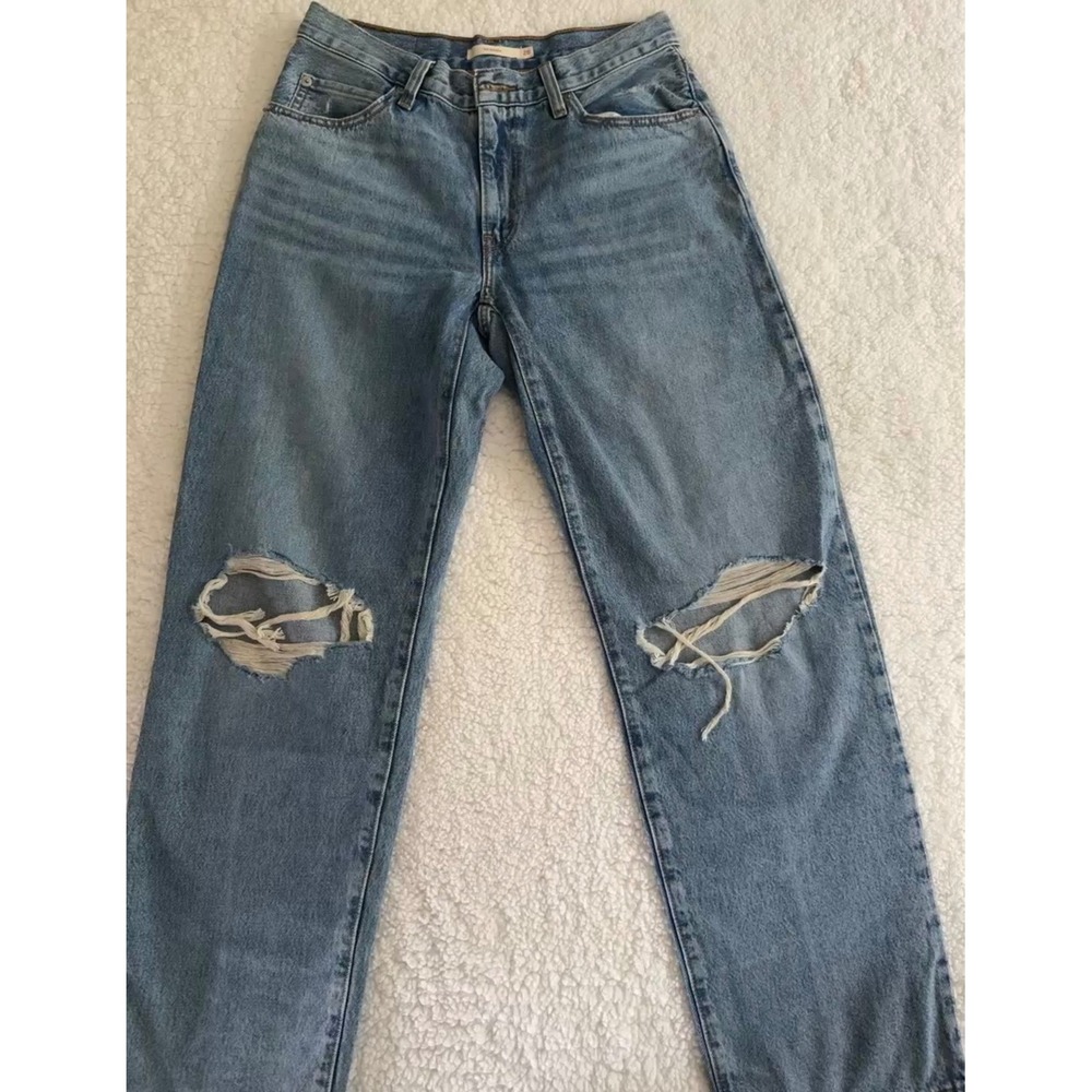Levi's '94 Baggy Jeans Womens 28 Blue Distressed